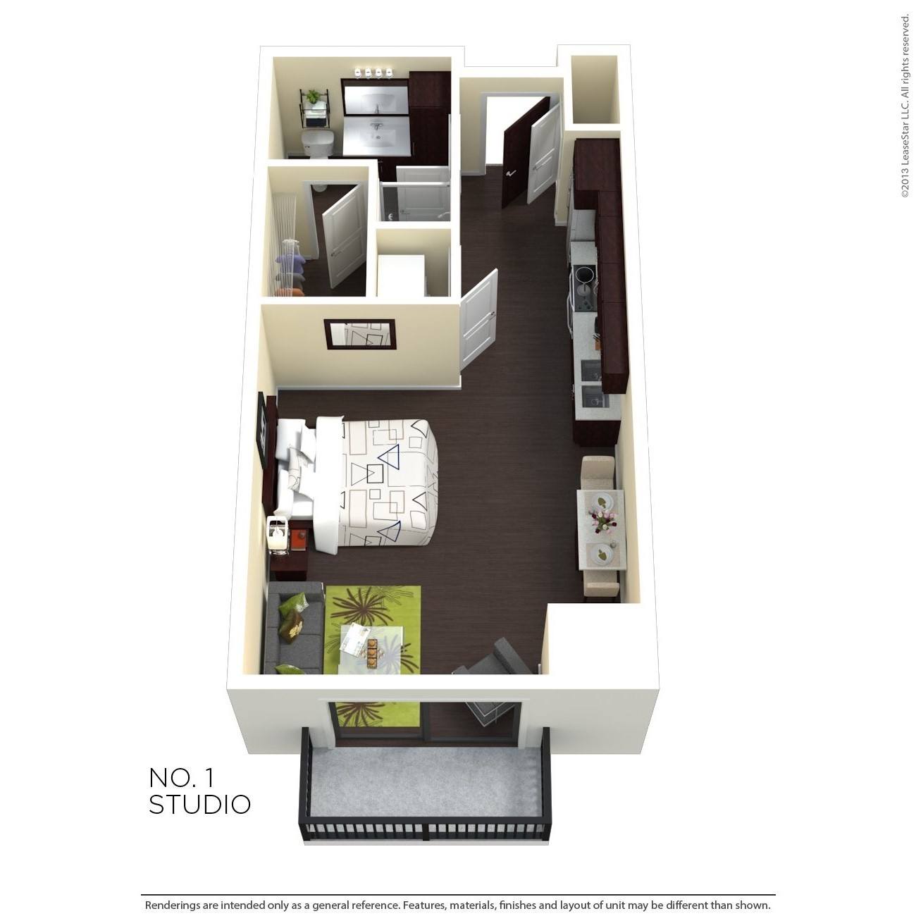 Studio 1 floor plan
